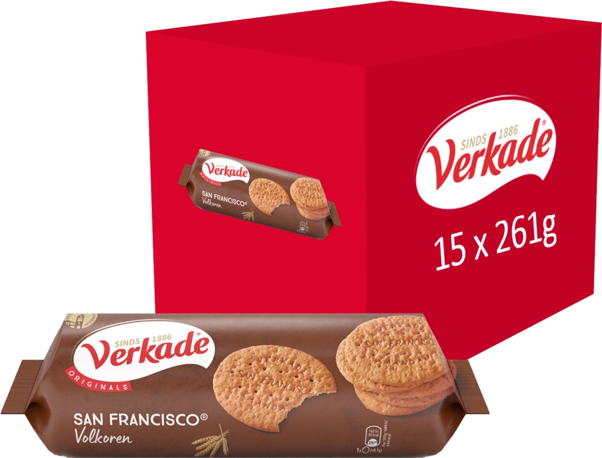 Verkade - Keks - San Francisco Vollkornkekse - 15 x 261 Gramm