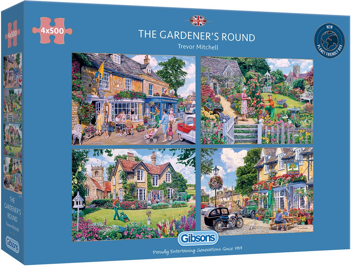 Gibsons – The Gardener’s Round (von Trevor Mitchell) – 4×500 Teile 48×34cm (B×H) – Puzzle für Erwachsene