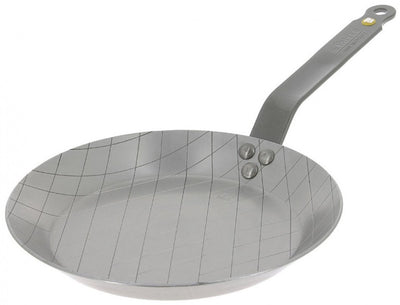 Debuyer de Buyer Mineral B Steakpfanne 24 cm – Grillpfanne aus Stahlblech – natürlicher Antihafteffekt – induktionsgeeignet – PFAS-frei