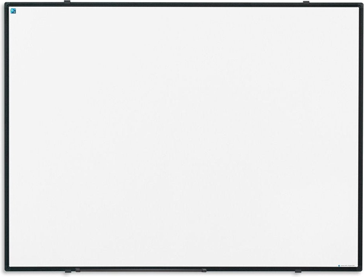 Smit visuelles Whiteboard 60 x 90 cm Softline-Emaille-Stahl – 8 mm schwarzer Aluminiumrahmen