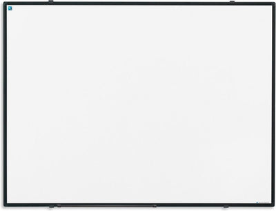 Smit visuelles Whiteboard 60 x 90 cm Softline-Emaille-Stahl – 8 mm schwarzer Aluminiumrahmen