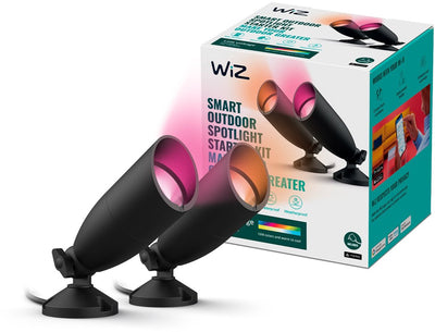 Wiz Außenleuchte – Bodenstrahler-Starterset – farbiges und weißes Licht – intelligente LED-Beleuchtung – 12 V – Schwarz