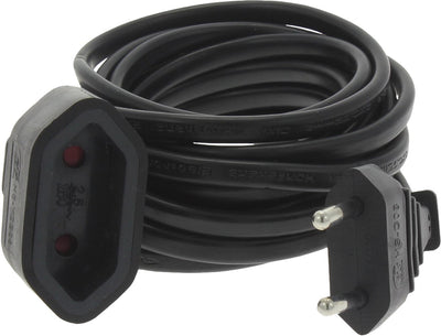 Q-Link-Verlängerungskabel – Euro – H03VVH2-F – 2 x 0,75 mm² – 3 m – Schwarz