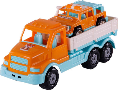 Cavallino Toys Cavallino XL Torpedo Truck mit Überlebens Jeep Oranje, 44,5 cm