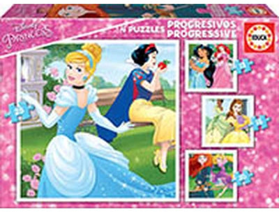 Educa Puzzle Disney Prinzessinnen Karton 12-16-20-25 Teile Kinderpuzzle.