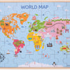 Bigjigs Wooden World Map Puzzle, 35dlg.
