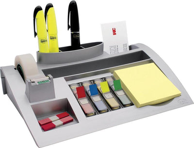 Schreibtisch-Organizer C50 Post-it 337 x 240 x 95 mm silbergrau + Notizen, Register, Klebeband