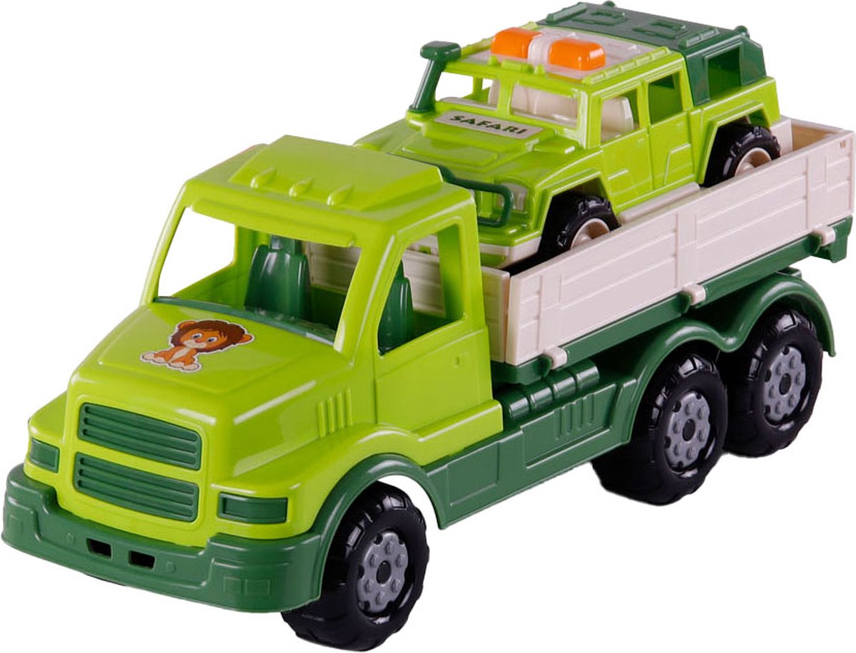 Cavallino Toys Cavallino XL Torpedo -LKW mit Überleben Jeep Groen, 44,5 cm