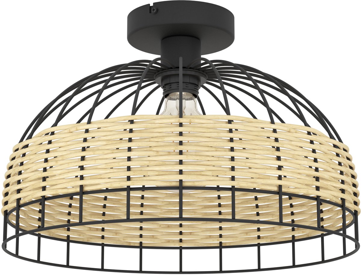 Eglo Anwick Deckenleuchte – E27 – ø 38 cm – schwarzes Rattan