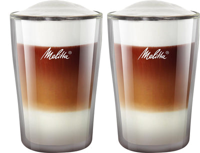 Melitta 2er Set Borosilikatgläser für Latte Machiatto 300 ml transparent