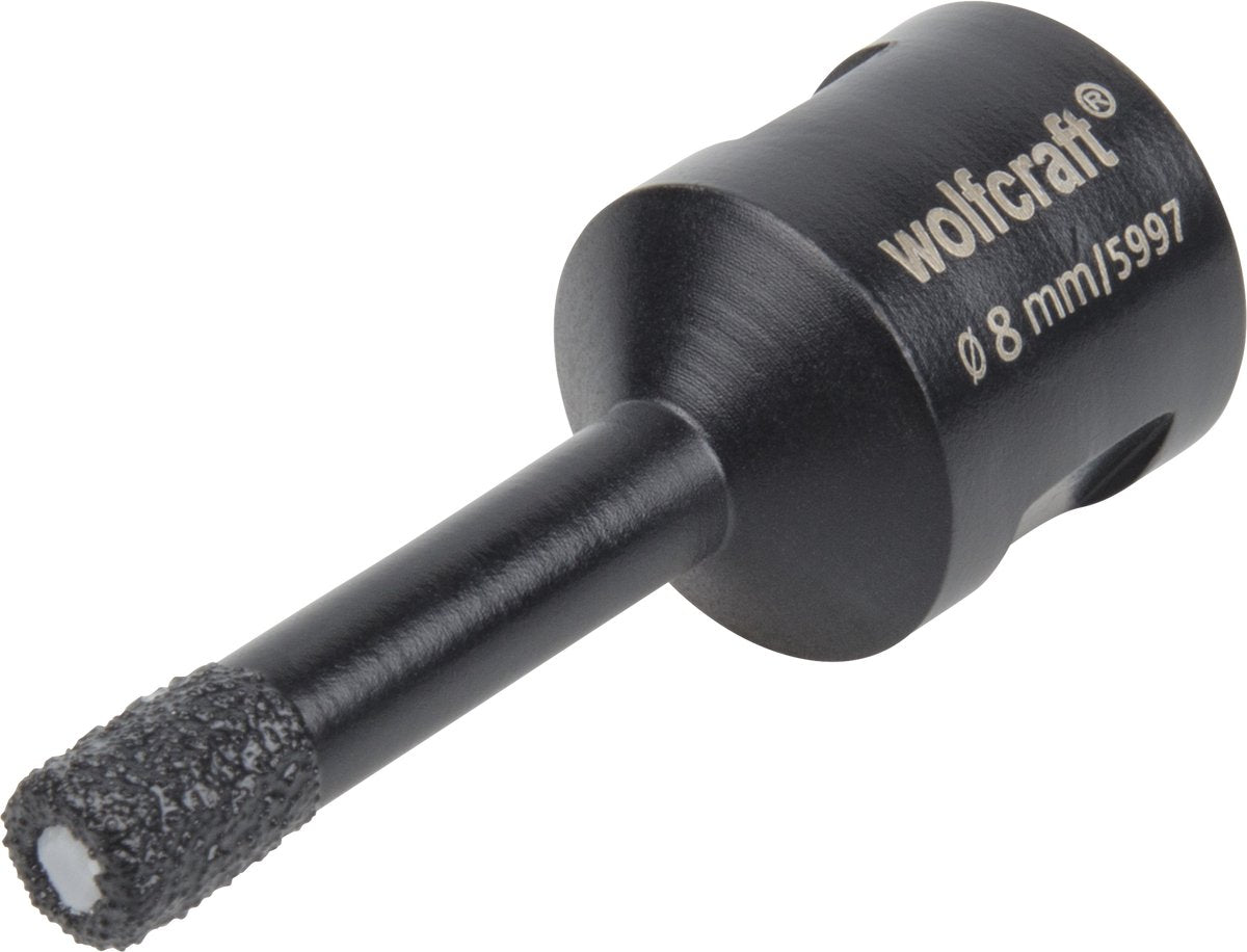 Wolfcraft – Diamantbohrer 8 mm für Winkelschleifer – Diamant-Fliesenbohrer – 5997000