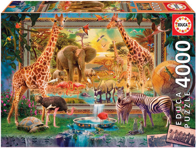 Educa - Puzzle-Dschungel - 4000 Teile - Buntes Tierreich.