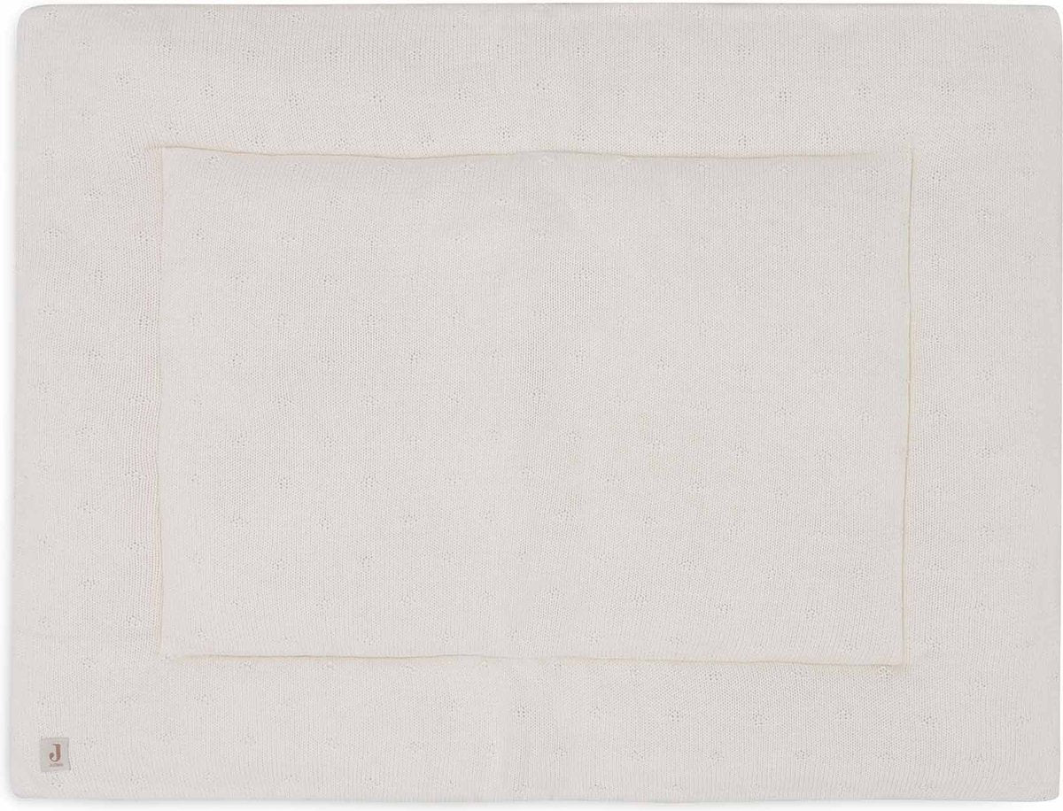 Jollein – Laufgittermatte 75 x 95 cm – Baby-Spielmatte – gemütlicher Strick, elfenbeinfarben