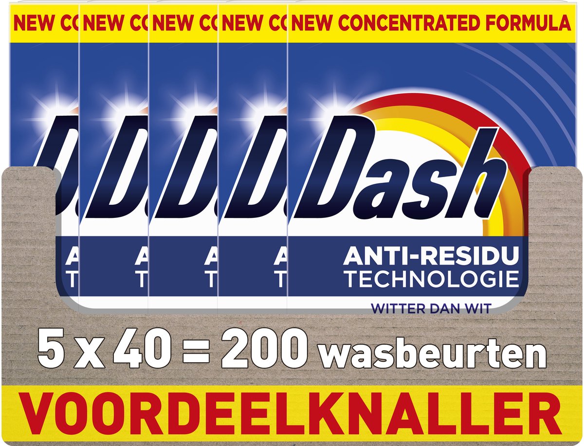 Dash-Waschpulver – weißer als weiß – 5 x 40 Wäschen