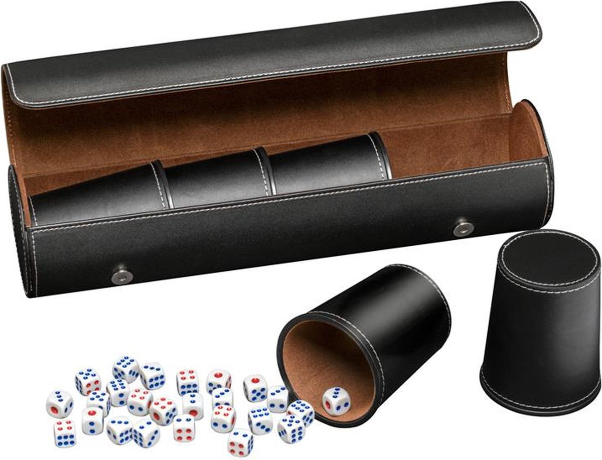 Philos Würfelbecher Kunstleder schwarz (Set 5 Stück)