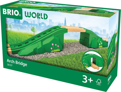 Brio Weltbogenbrücke – klassisches Zugzubehör – 3-teiliges Set