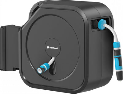 Cellfast – Wandschlauchbox – automatische Schlauchtrommel, 30 m 1 2 Zoll Schlauch, Düse, Anschlüsse, Ergo XL