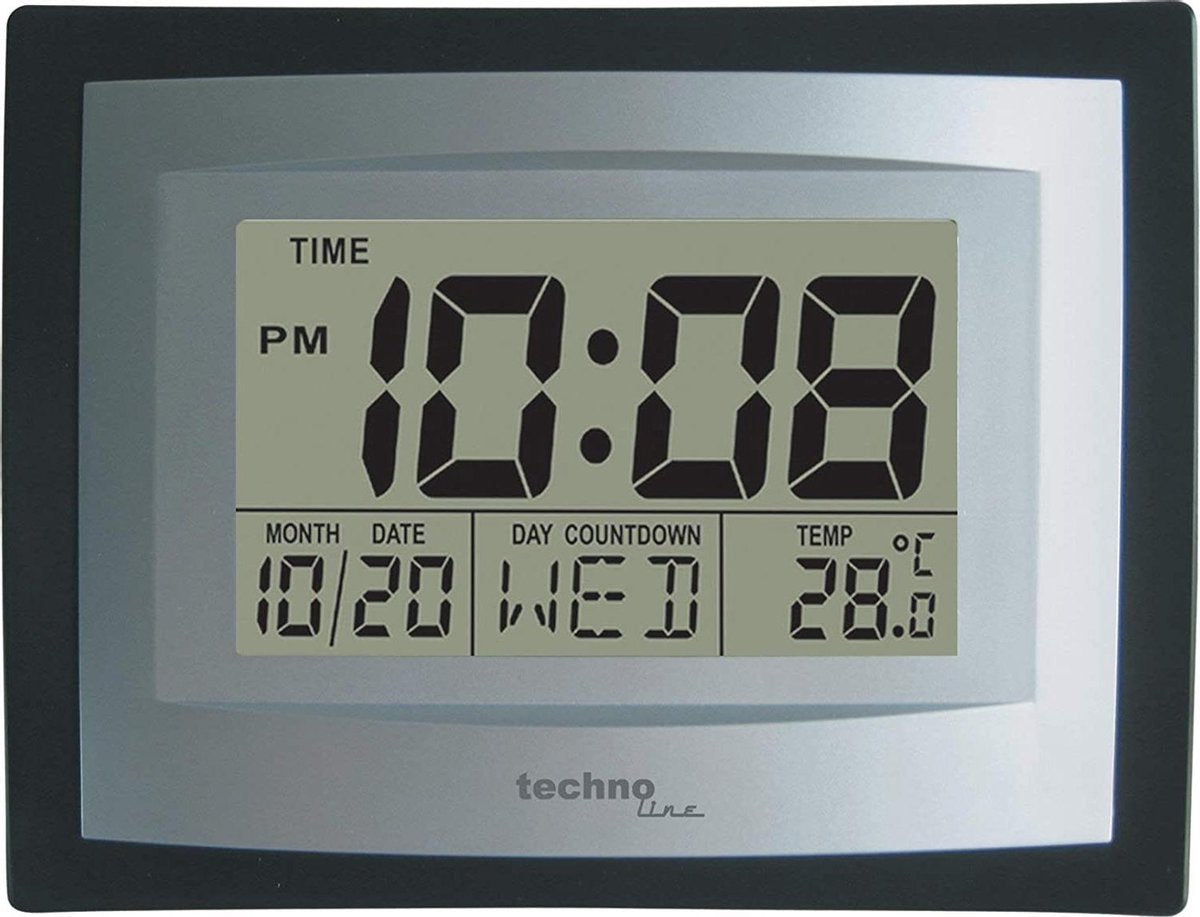 Technoline digitale Wanduhr – Datum – Temperatur – Alarmfunktion – ws 8004