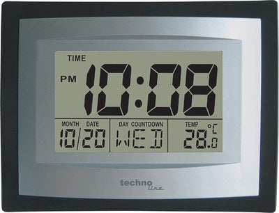 Technoline digitale Wanduhr – Datum – Temperatur – Alarmfunktion – ws 8004