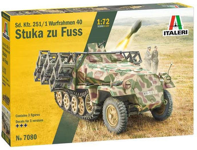 Italeri Modellbausatz Militärfahrzeuge – 7080 sd.kfz.251 1 Wurfrahmenstuka zu Fuss Plastic – 1:72 – Modellbau