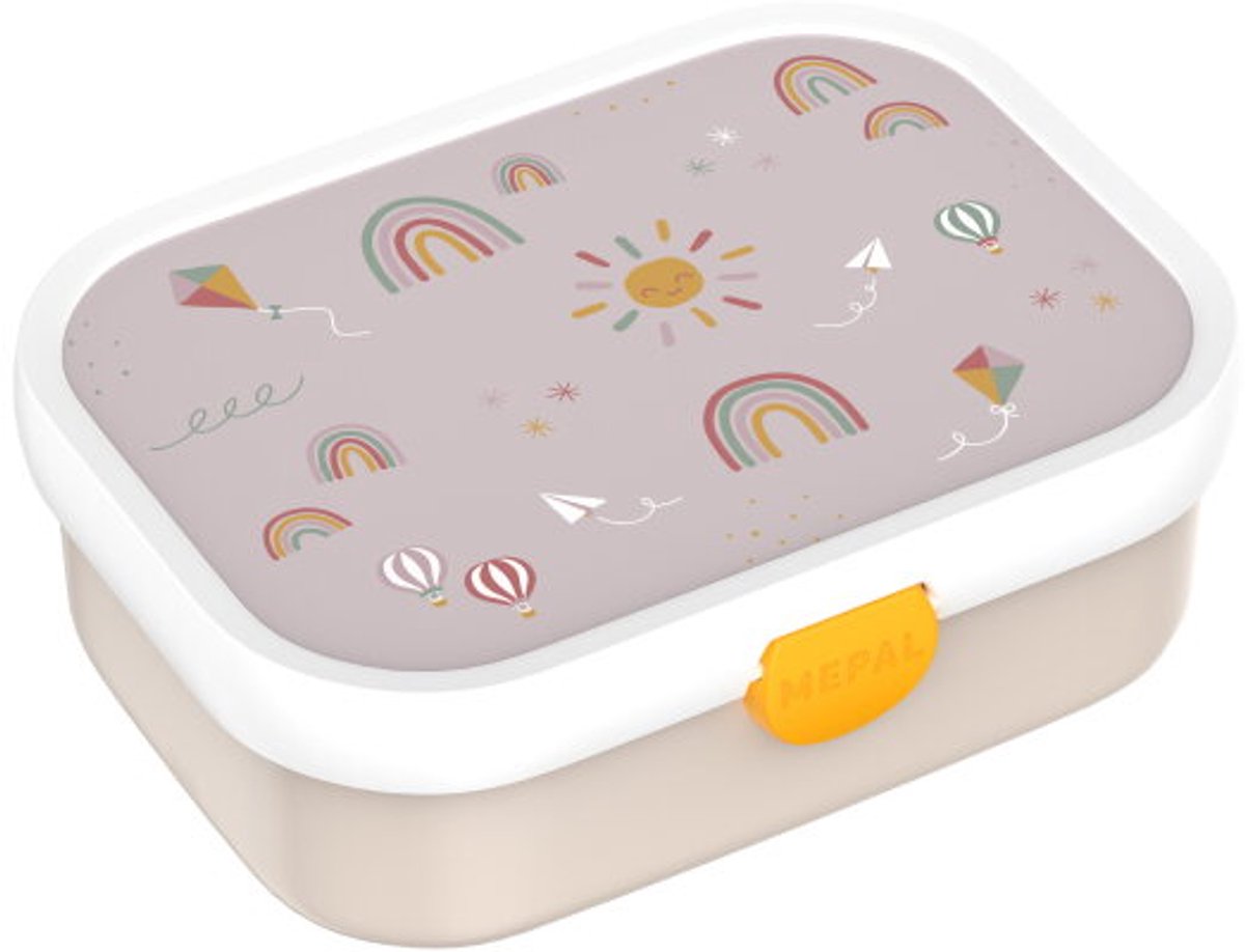 Mepal Lunchbox Campus – 750 ml – Lunchbox mit Fächern für Kinder – geeignet für 4 Sandwiches – Sunshine Rainbow
