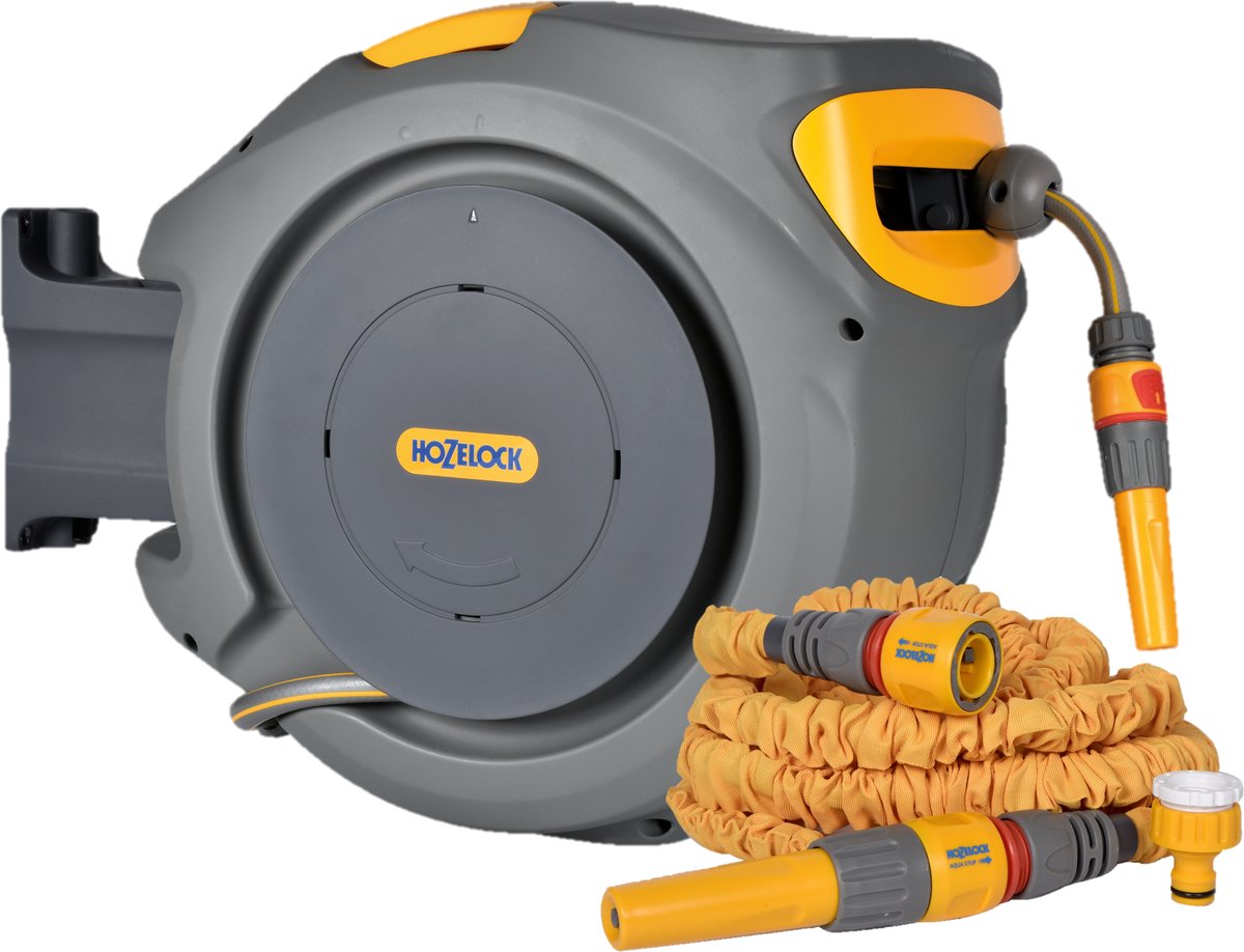 Hozelock-Autohaspel 25 Meter + ausziehbarer Superhoze-Schlauch 7,5 Meter
