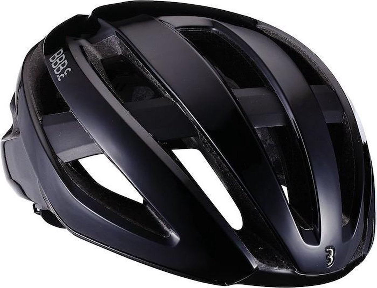 BBB Cycling Rennradhelm – Maestro Aerodynamischer Fahrradhelm – optimale Belüftung – leicht – waschbare Polsterung – Fahrradhelm Erwachsene – glänzendes Schwarz – L – BHE-09
