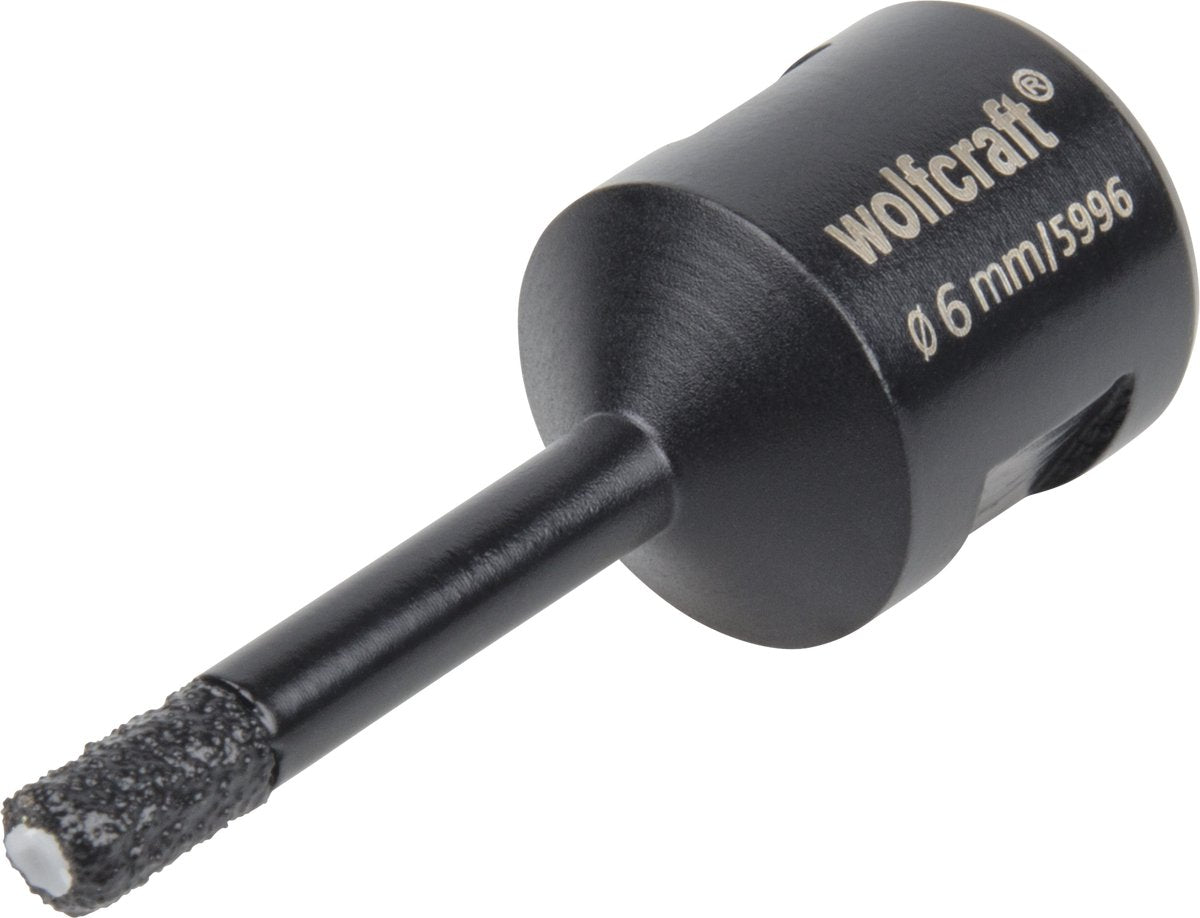 Wolfcraft – Diamant-Lochsäge – Diamantbohrer – 6 mm – Fliesenbohrer – für Winkelschleifer – 5996000