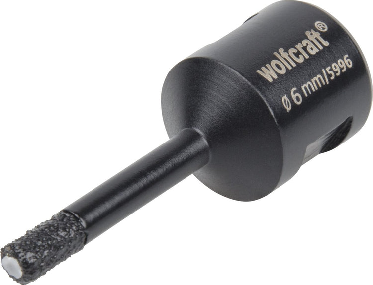 Wolfcraft – Diamant-Lochsäge – Diamantbohrer – 6 mm – Fliesenbohrer – für Winkelschleifer – 5996000