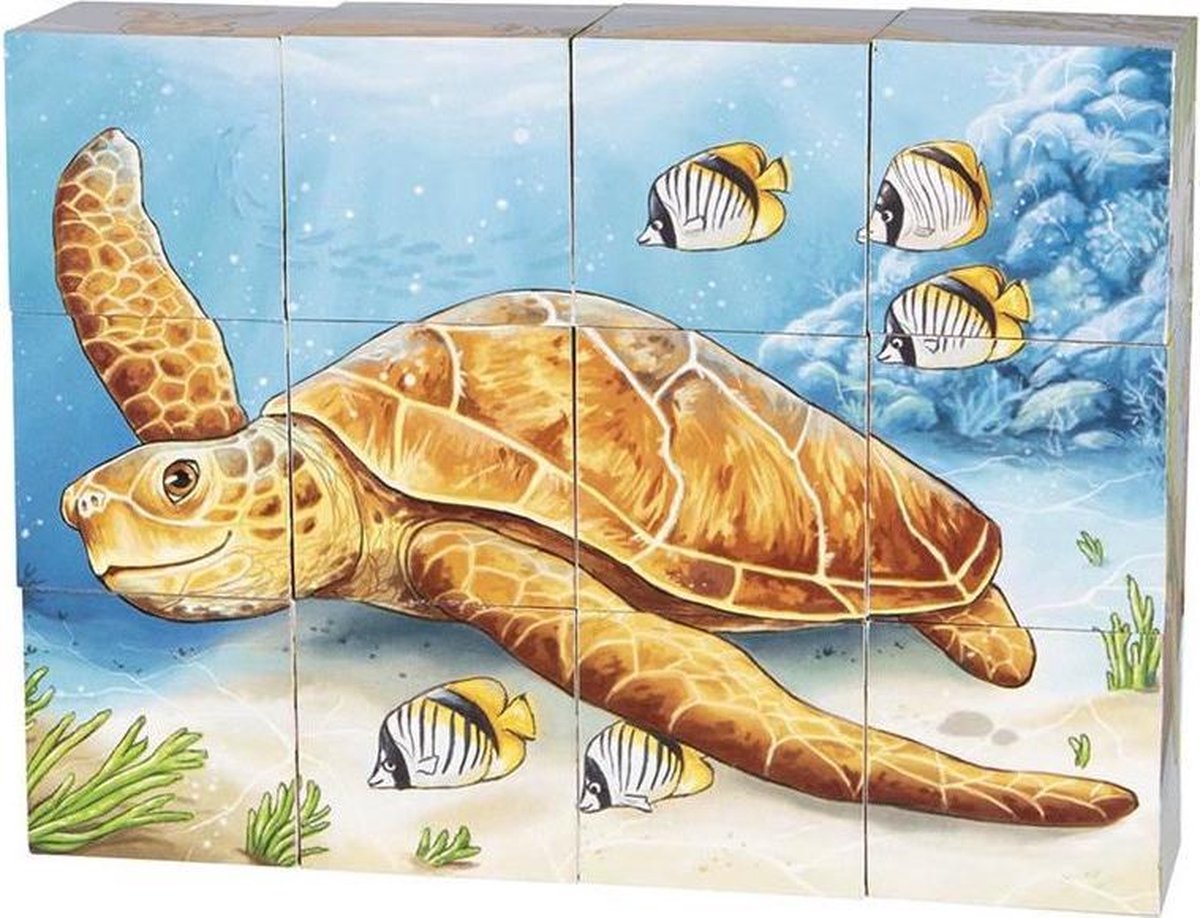 Goki Blockpuzzle - Australische Tiere - 6 Puzzleseiten - Holz