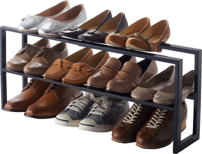 Yamazaki Schuhregal ausziehbar – 2 Ebenen – Linie – Schwarz
