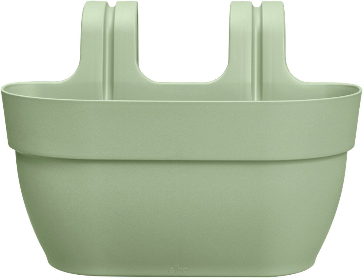Elho Vibia Campana Easy Hanger M 36 – Balkonbox mit Aufhängehaken – 100 % recycelter Kunststoff – ø 36,0 x H 26,5 cm – Pistaziengrün