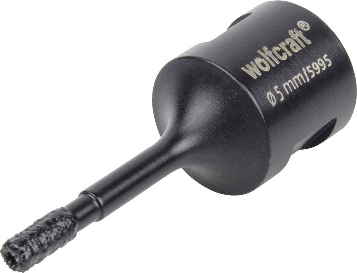 Wolfcraft – Diamant-Lochsäge – Diamantbohrer – 5 mm – Fliesenbohrer – für Winkelschleifer – 5995000