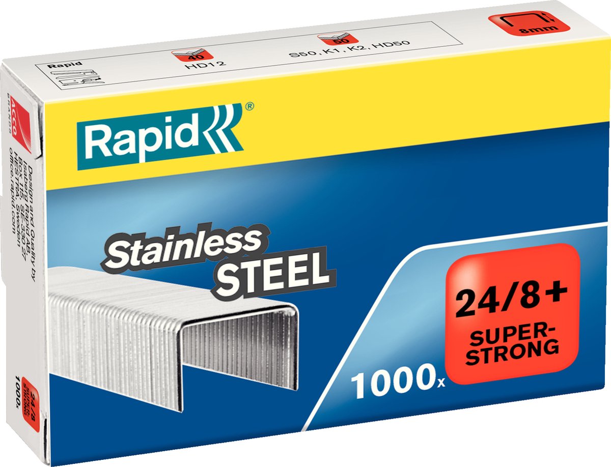 Schnelle, superstarke Heftklammern 24 8 mm – 1000 Stück – Edelstahl