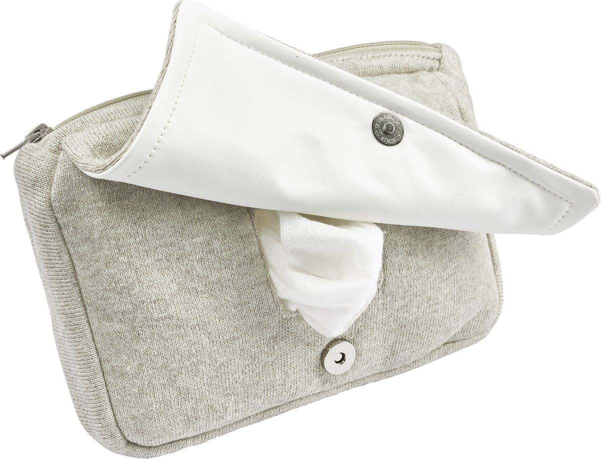 Meyco Baby Knit Basic Baby-Feuchttuchbeutel – Sandmelange