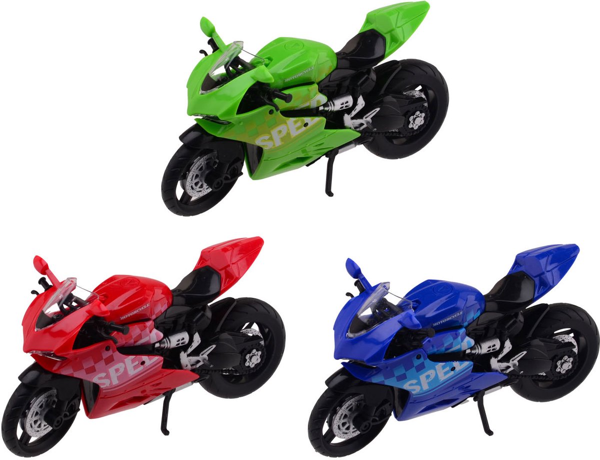 Johntoy Race Motorcycle in Box 3 Assorti