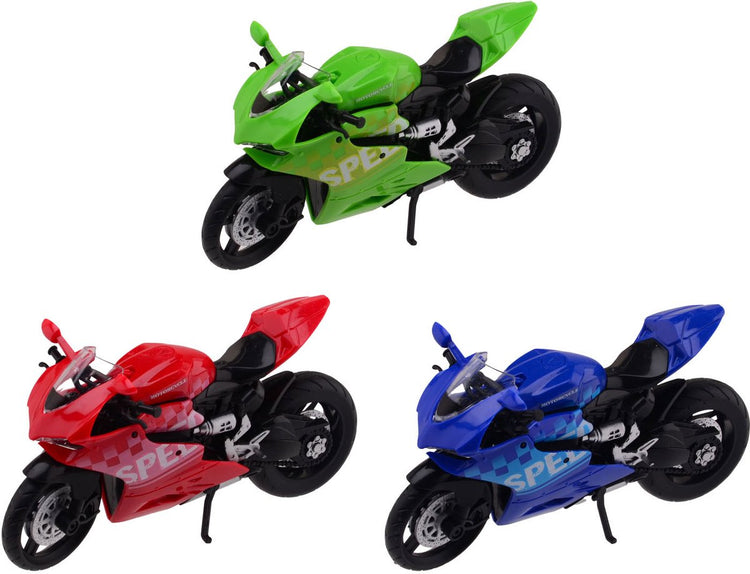 Johntoy Race Motorcycle in Box 3 Assorti
