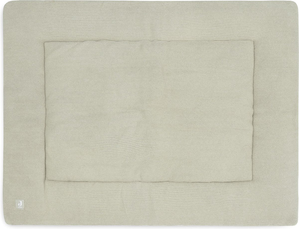 Jollein - Laufgittermatte 75x95cm - Babyspielmatte - Grundstrick - Olivgrün