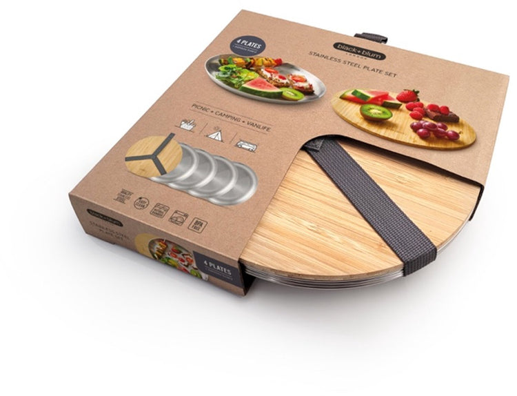 Schwarze Blum Black+Blum Campingschilder aus Edelstahl – 4er-Set