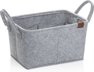 Kela Badezimmer - Fay-Korb mit 8 Innentaschen 35x25x20 cm - Filz - Grau