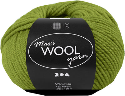 Creativ Company Wollgarn, L: 125 m, olivgrün, 100 g 1 Knäuel