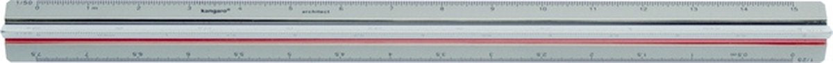 Kangaro Scale Stick Architect – 30 cm – Aluminium – Maßstab 1:20 25 50 75 100 125 – k-760330