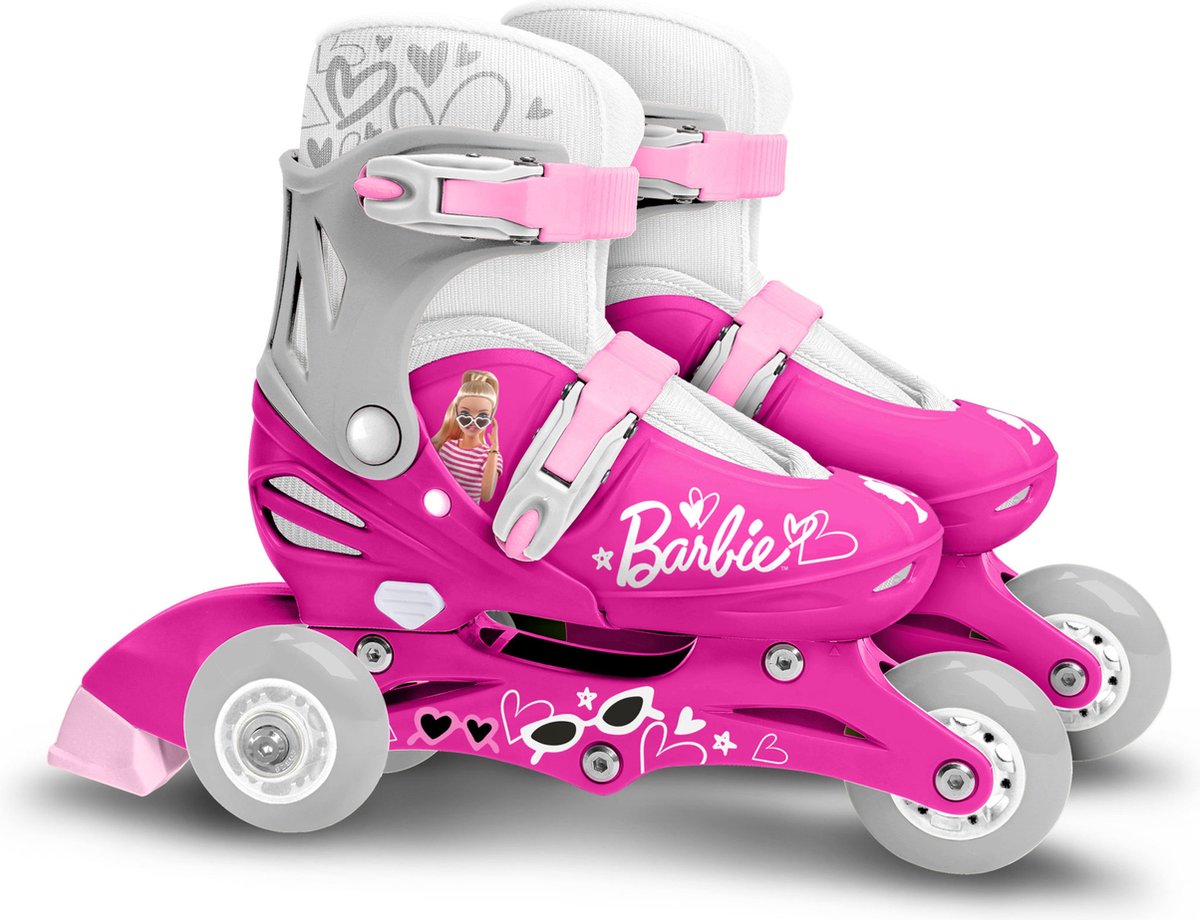 Mattel 2-in-1-Skates Hardboot Verstellbarer rosa Weiß Größe 27-30