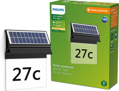 Philips LED Philips Enkara Solar-Wandleuchte mit Hausnummer – Schwarz