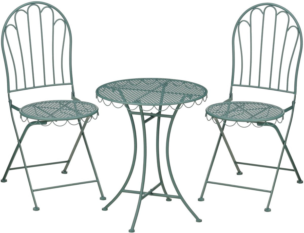 Glimmerdekorationen Marseille Bistro-Set – 3er-Set – Eisen – Grün
