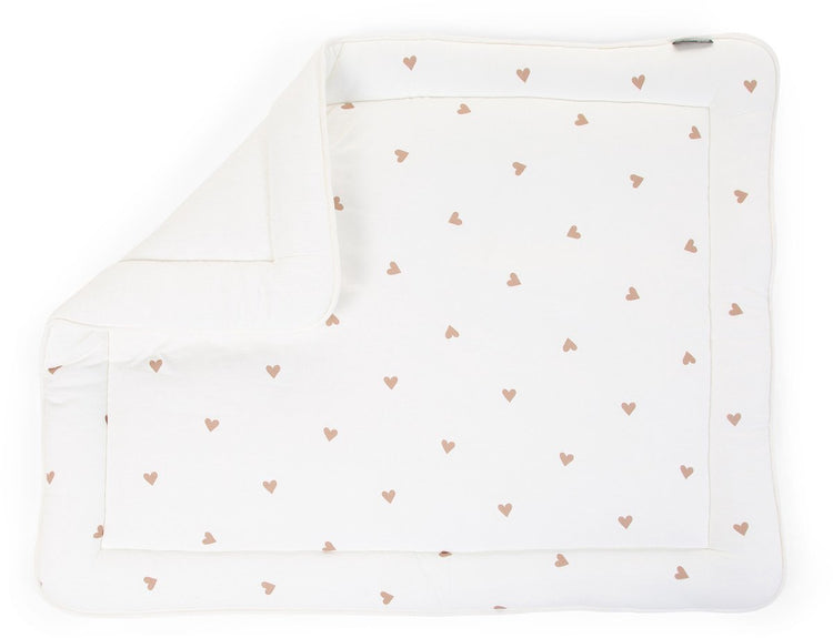 Childhome Laufgittermatte 75x95 cm – Tetra-Herzen – Hellblau – doppelseitig – Öko-Tex – Parkmatte Spielmatte
