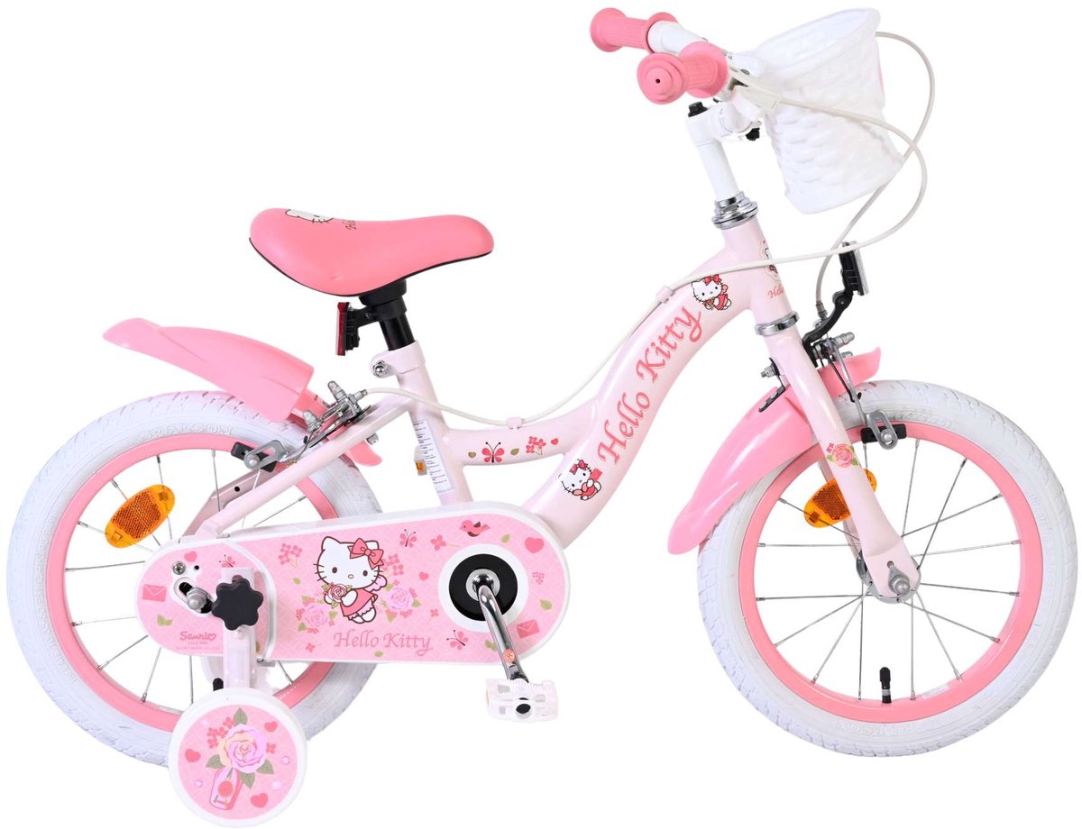 Hello Kitty Kinderfahrrad – Mädchen – 14 Zoll – Pink – zwei Handbremsen