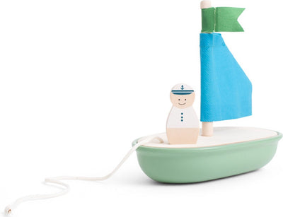 Bs Toys Segelboot aus Holz – FSC-Holz – Spielen im Freien – Nachziehspielzeug – geeignet ab 18 Monaten