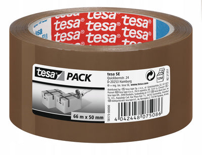 Tesa Standard-Dichtungsband 66 m x 50 mm braun – lösungsmittelfrei