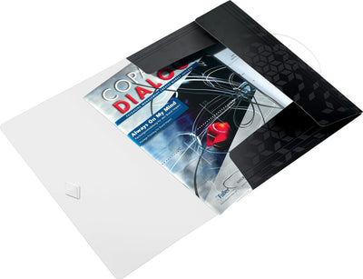 Leitz Wow Kunststoff-Elasto-Ordner für A4-Dokumente – 3-Klappen-Ordner für 150 Blatt – Schwarz